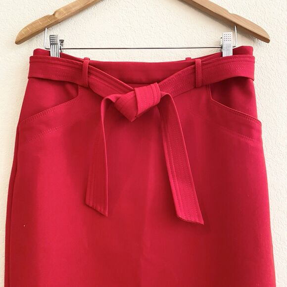 Banana Republic Women’s Skirt‎ Side Slit Side Zip Career A Line Belt Size 6 - Picture 2 of 10